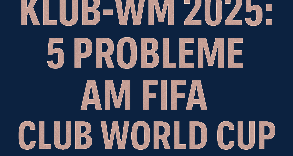 Klub-WM 2025 in der Kritik: 5 Probleme am neuen FIFA-Turnier
